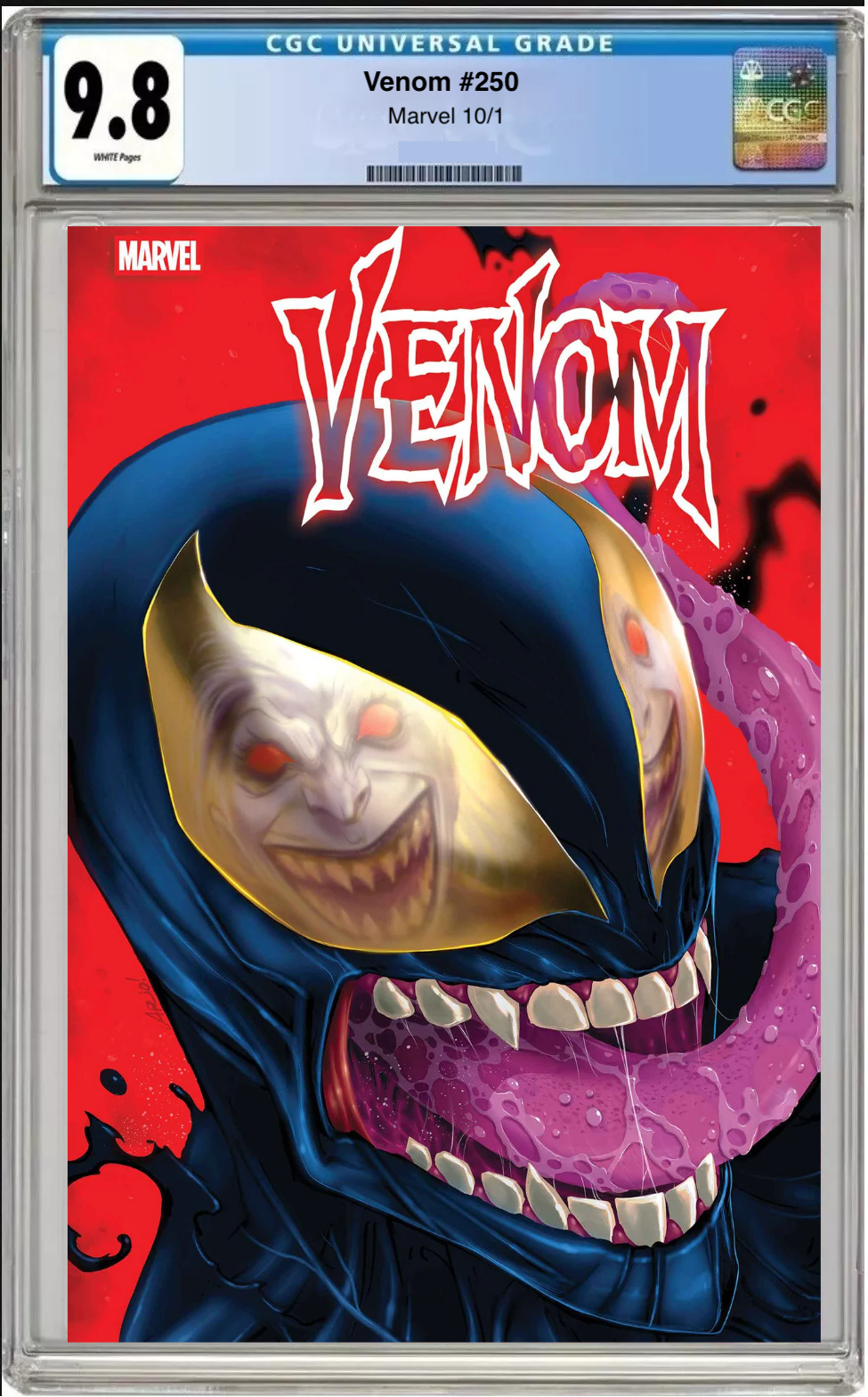 Comic book cover of Venom #250 Ario Anindito Foil Cover with CGC grading label