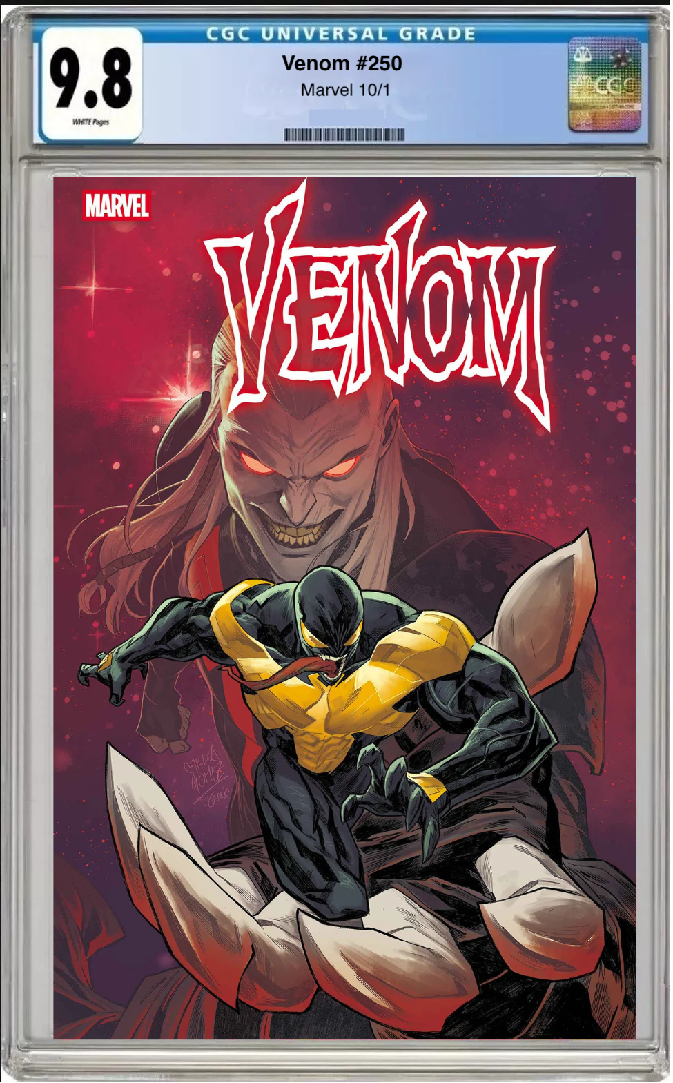 Comic book cover of Venom #250 Carlos Gomez Cover with CGC grading label