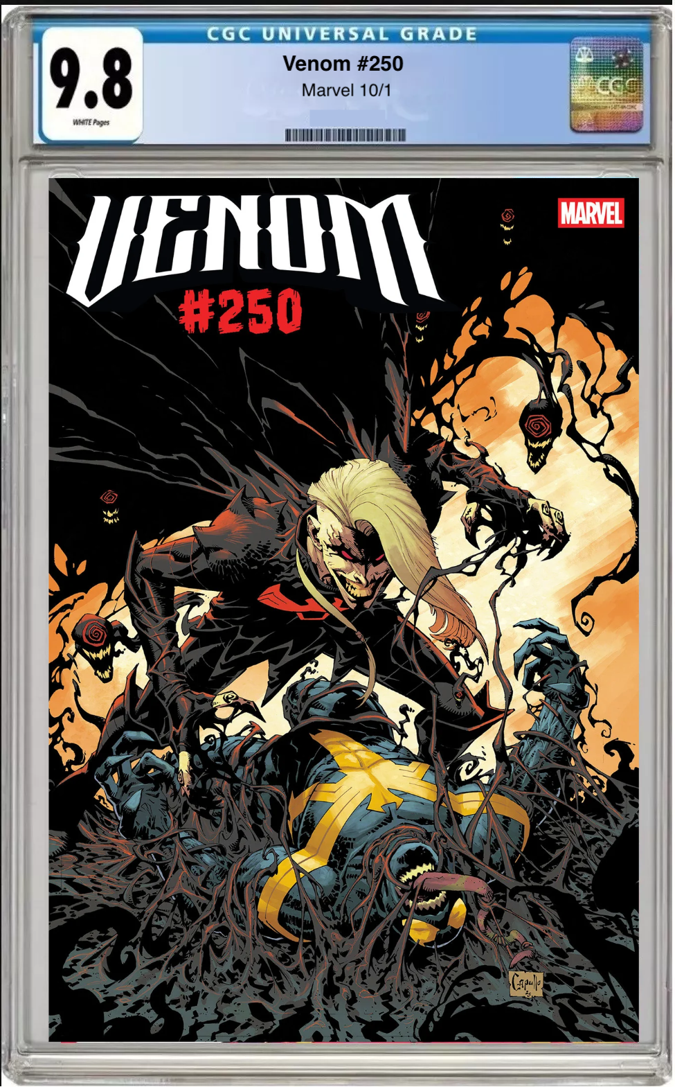 Comic book cover of Venom #250 Greg Capullo Cover with CGC grading label