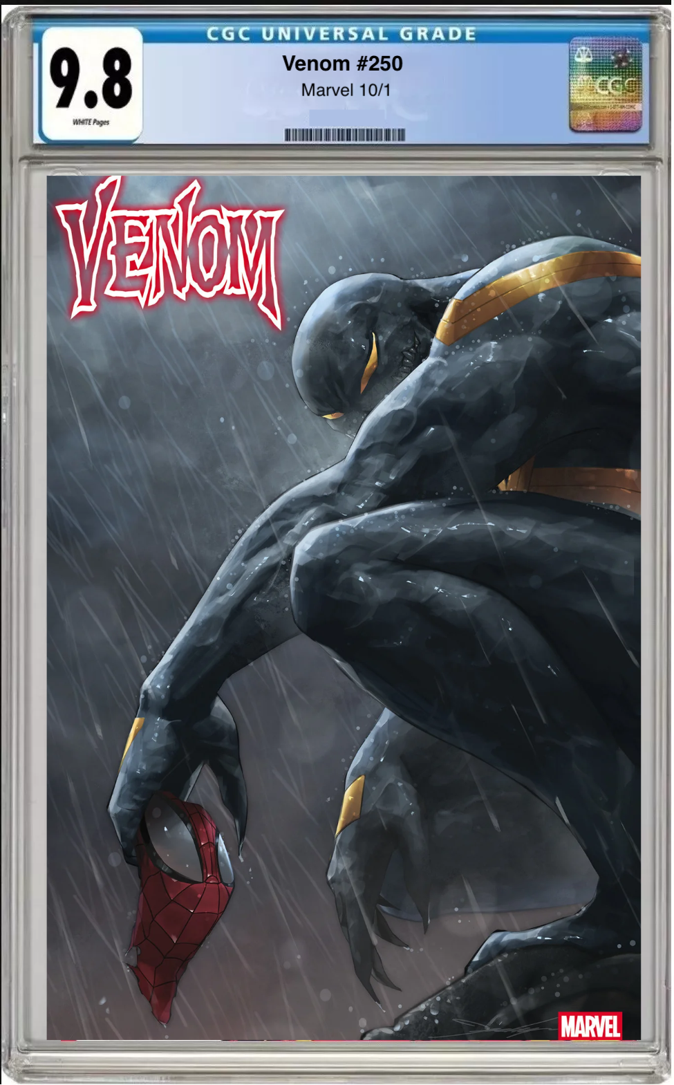 Comic book cover of Venom #250 Jeehyung Lee Cover with CGC grading label