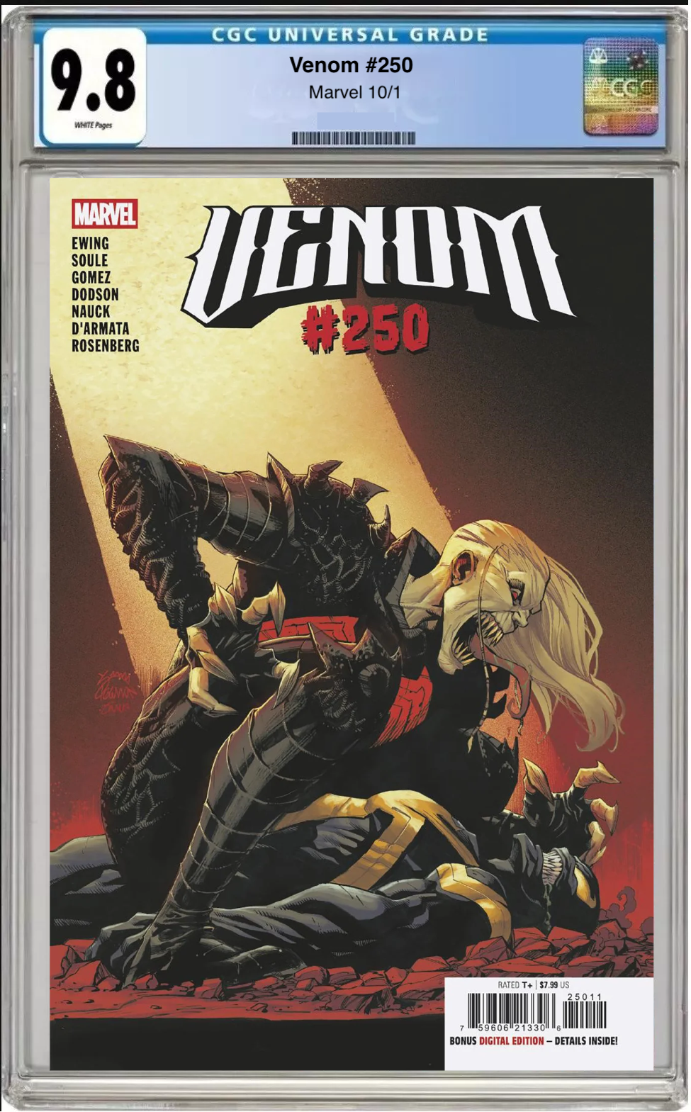 Comic book cover of Venom #250 Main Cover with CGC grading label