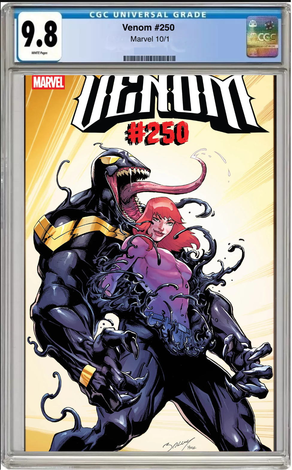 Comic book cover of Venom #250 Mark Bagley Cover with CGC grading label