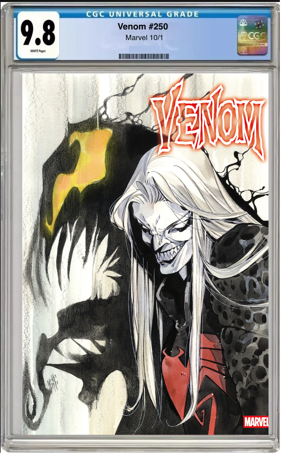 Comic book cover of Venom #250 Peach Momoko Cover with CGC grading label