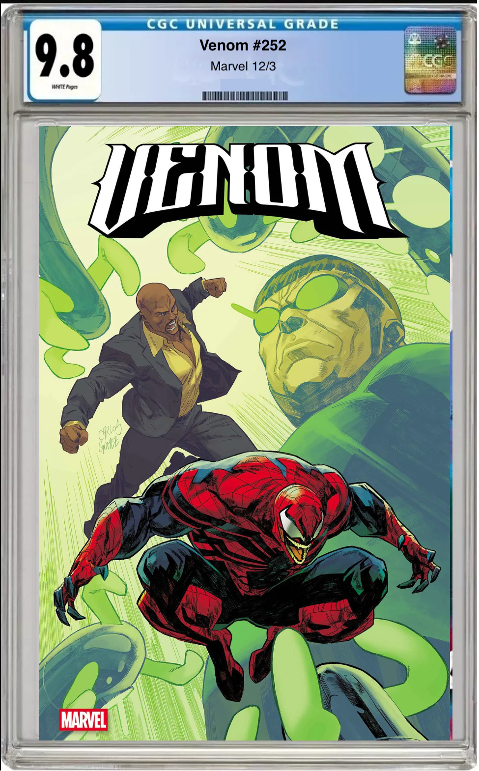 Comic book cover of Venom #252 Main Cover with CGC grading label.