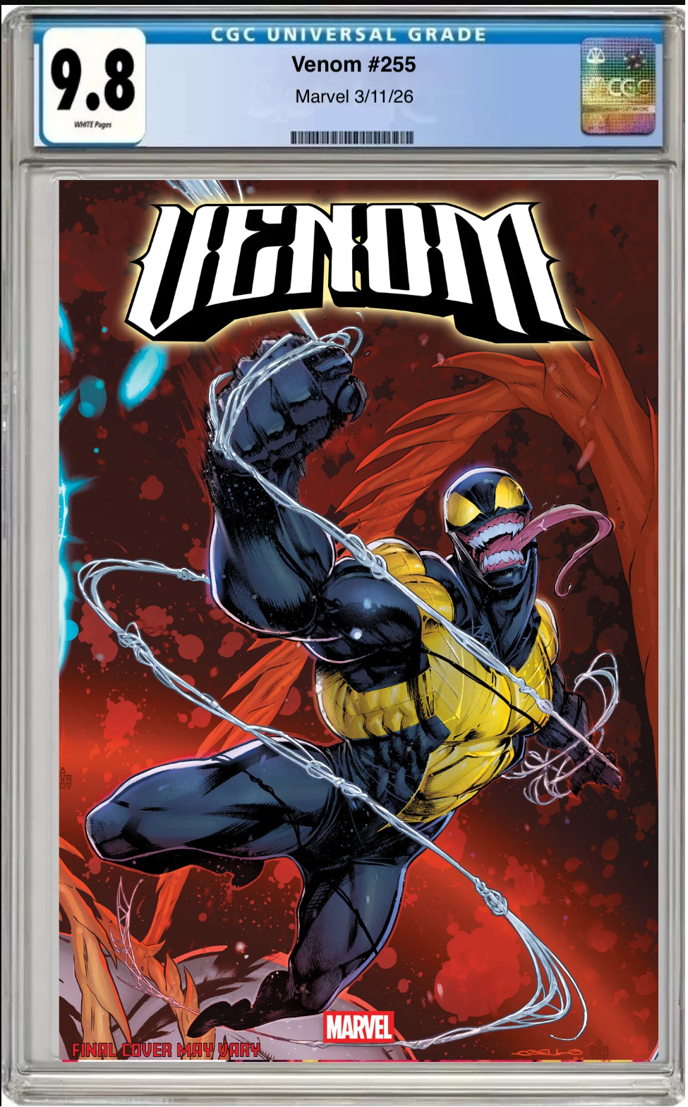 Comic book cover of Venom #255 Iban Coello 9 Part Connecting Cover with CGC grading label.