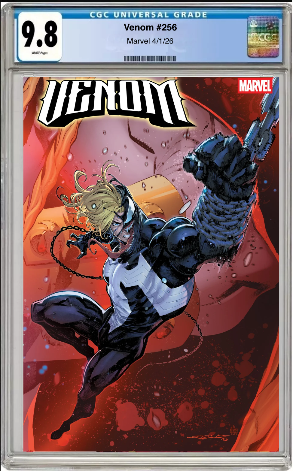 Comic book cover of Venom #256 Iban Coello 9-Part Connecting Cover with CGC grading label.