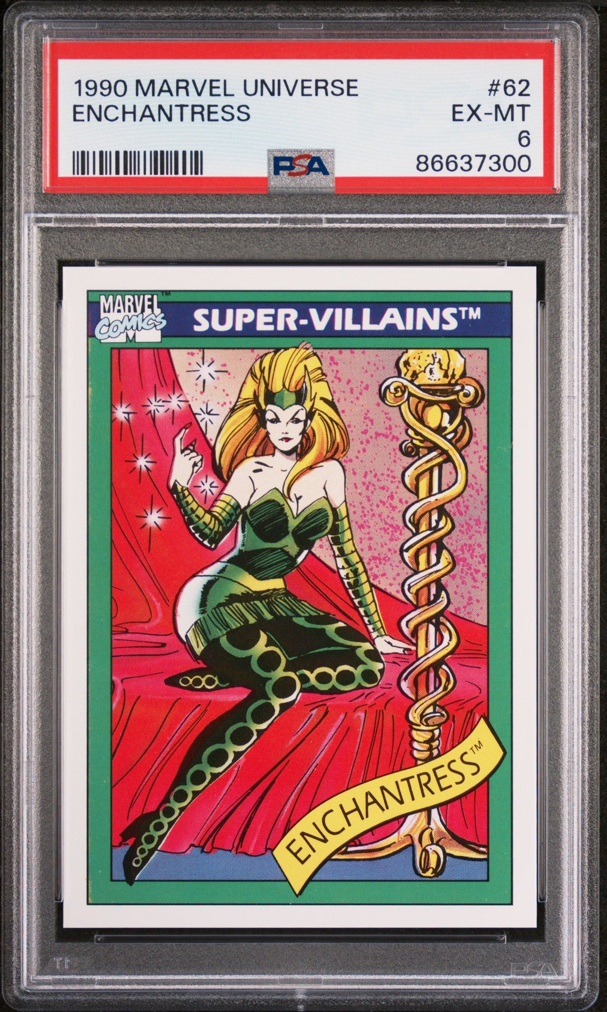 1990 MARVEL UNIVERSE ENCHANTRESS  #62 - PSA 6