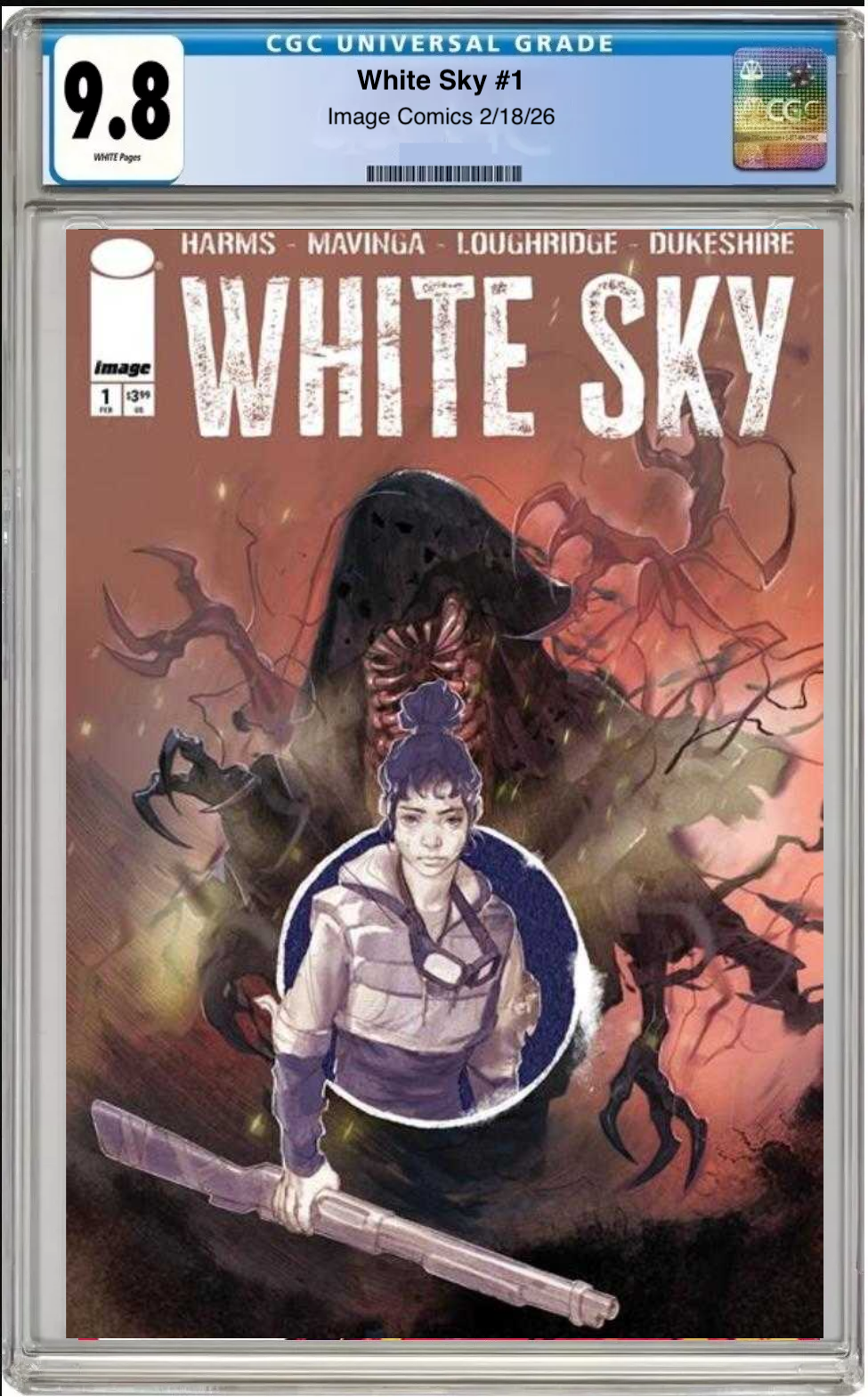 Comic book cover of White Sky #1 Cover B Eliza Ivanova with CGC grading label.