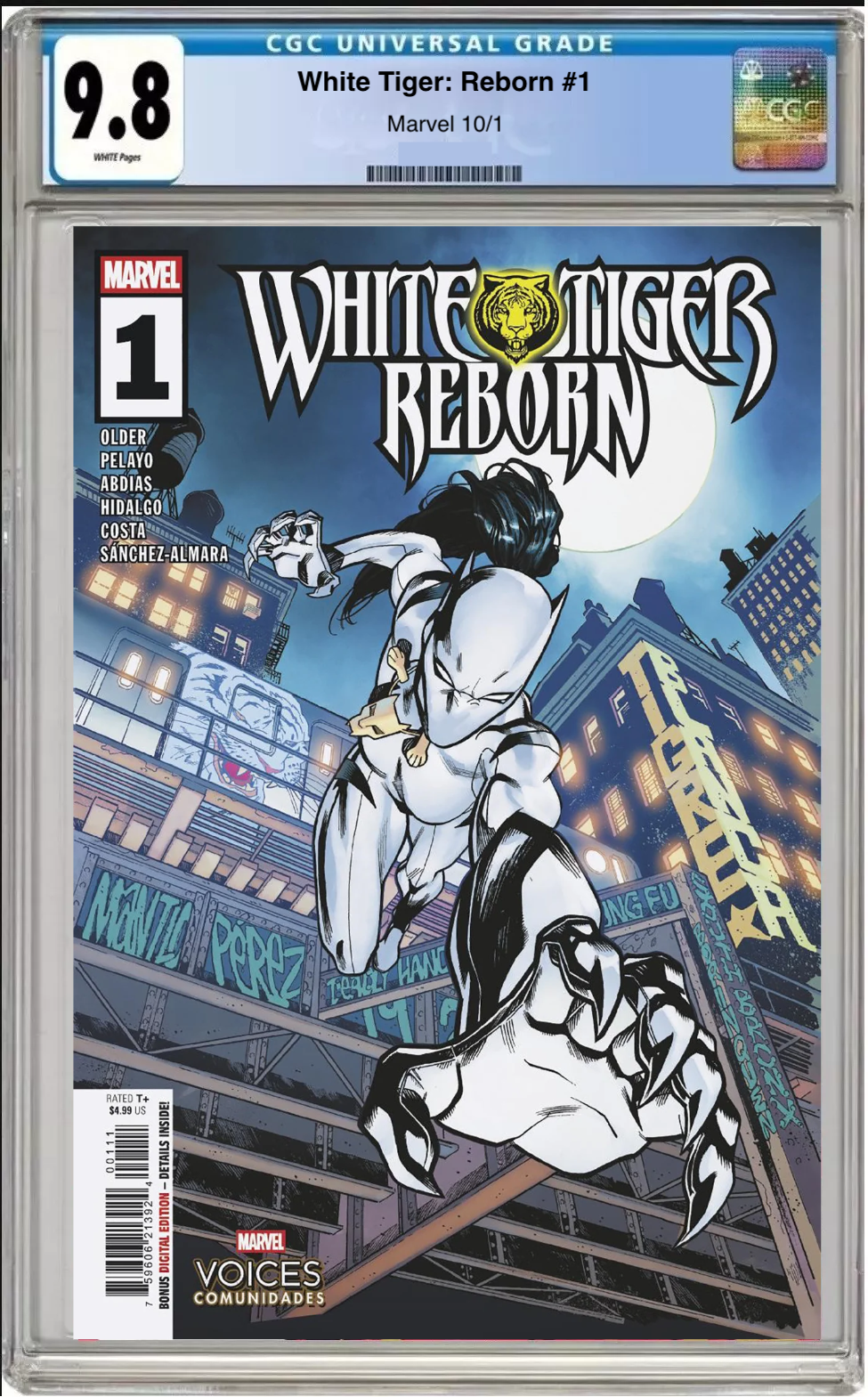 Comic book cover of White Tiger Reborn #1 Main Cover with CGC grading label
