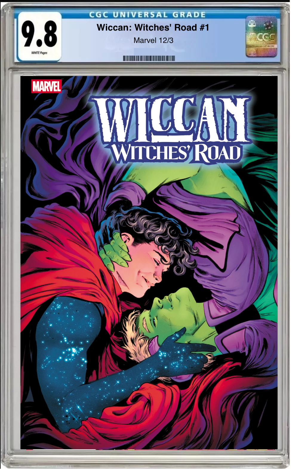 Comic book cover of Wiccan Witches Road #1 Carmen Carnero Cover with CGC grading label.