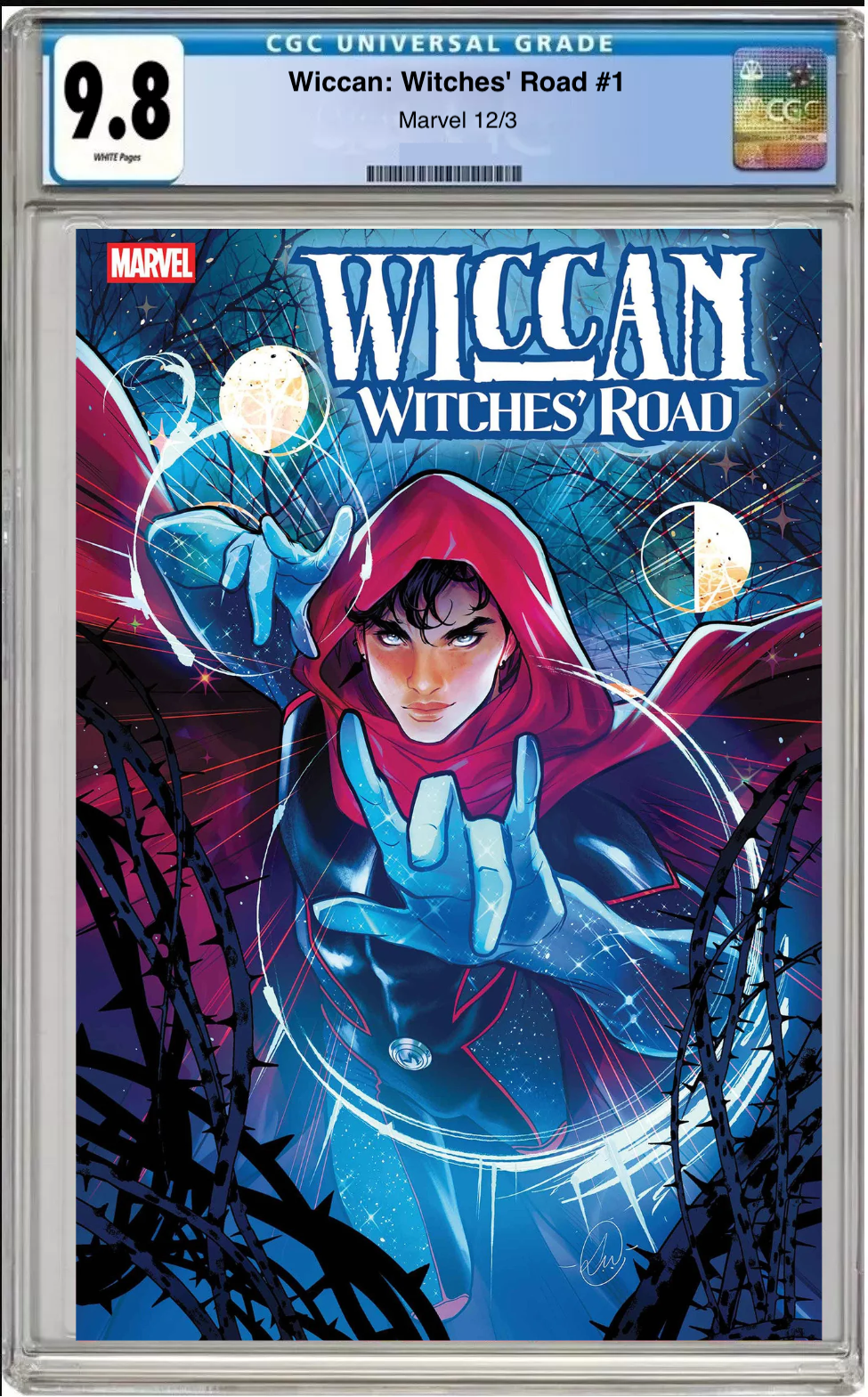 Comic book cover of Wiccan & Witches Road #1 Main Cover with CGC grading label.