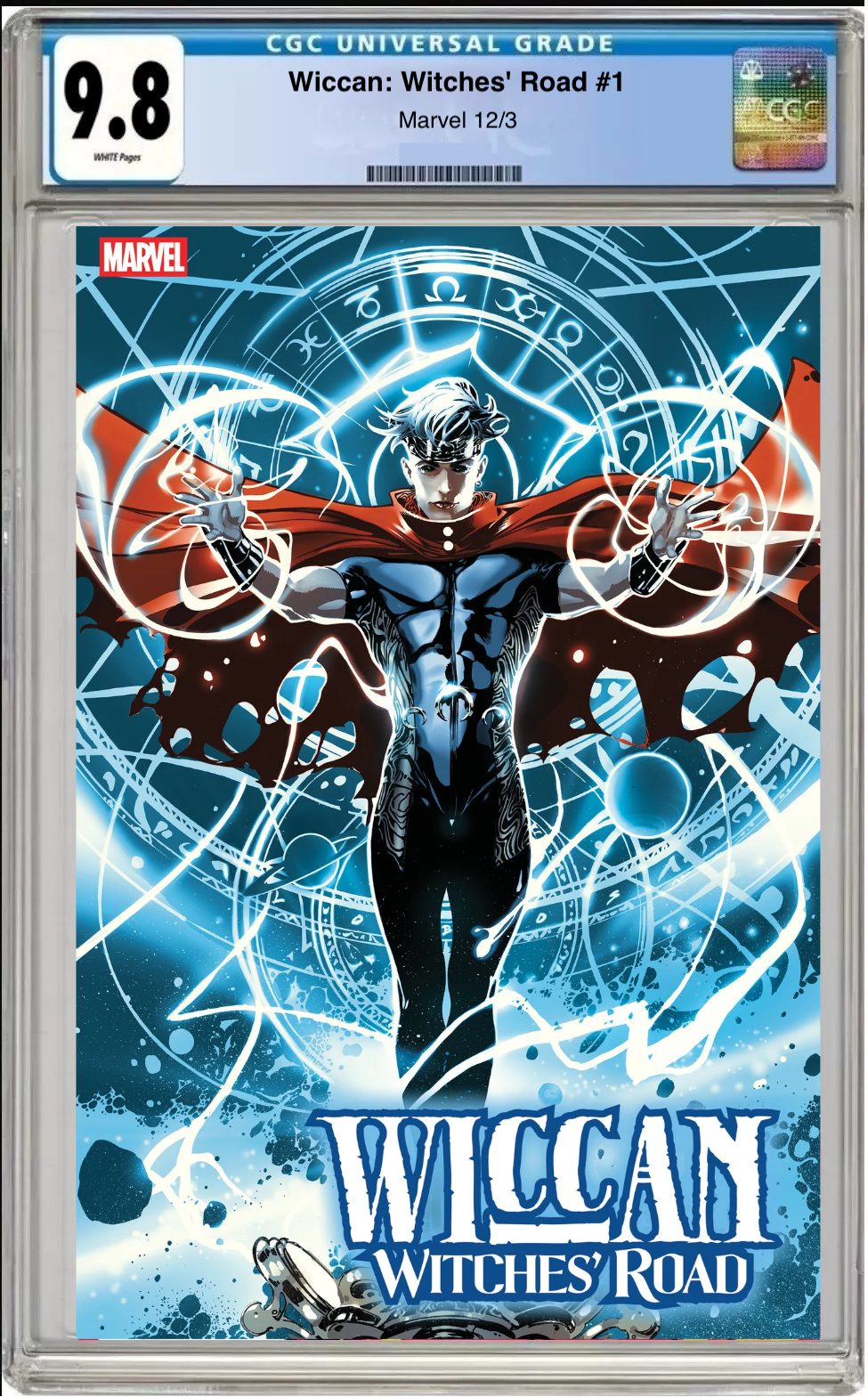 Comic book cover of Wiccan Witches Road #1 Pablo Villalobos Cover with CGC grading label.