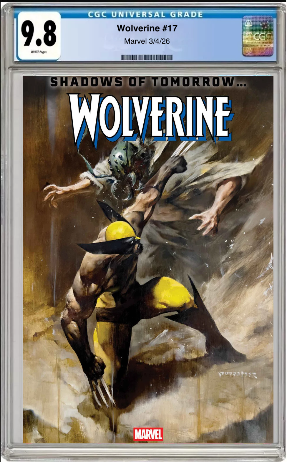 Comic book cover of Wolverine #17 Puppeteer Lee Cover with CGC grading label.