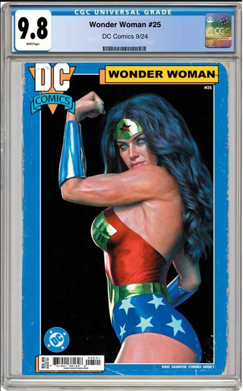 Comic book cover of Wonder Woman #25 Mark Spears Cover B with CGC grading label.