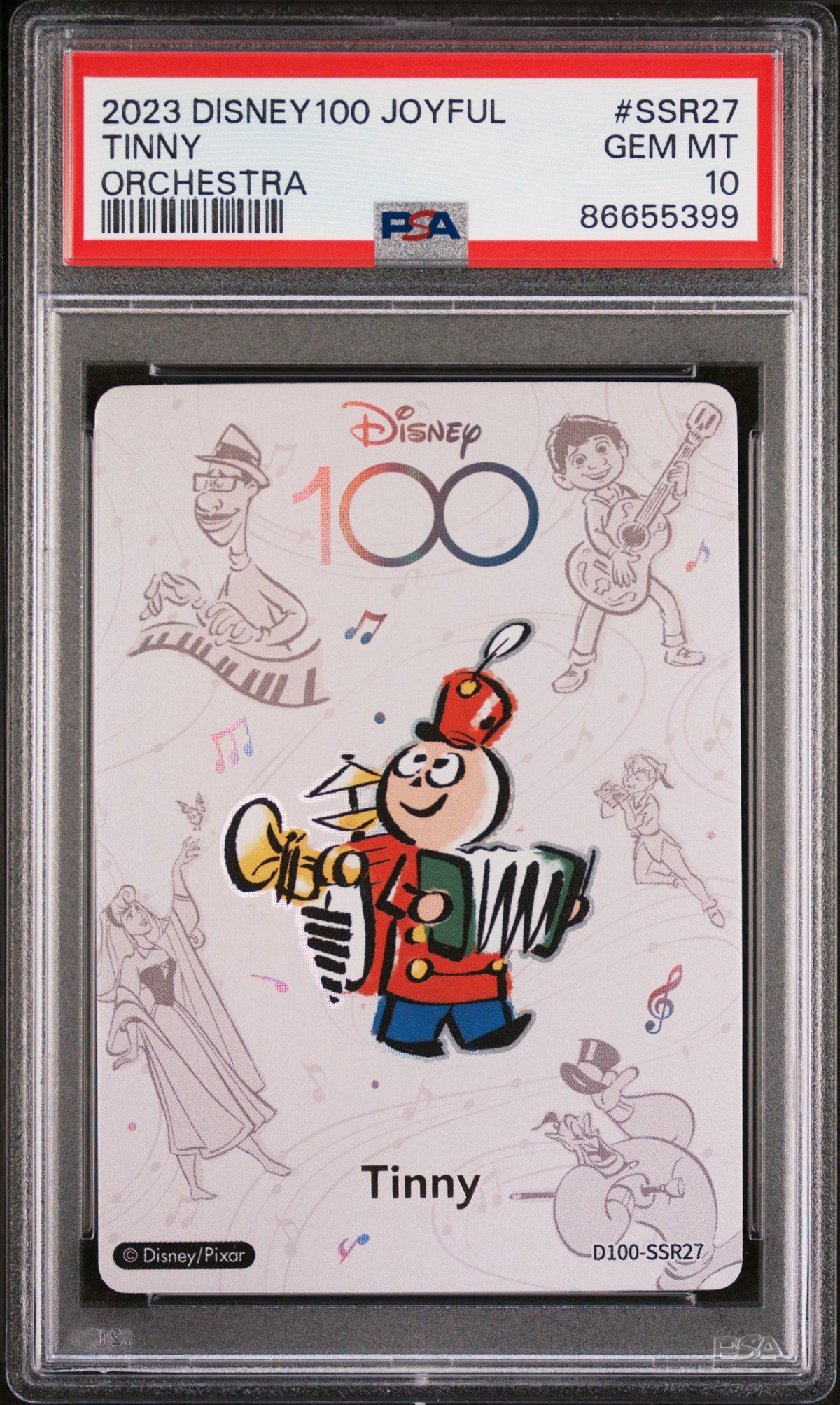 2023 CARD FUN DISNEY 100 JOYFUL ORCHESTRA TINNY SSR27 PSA 10