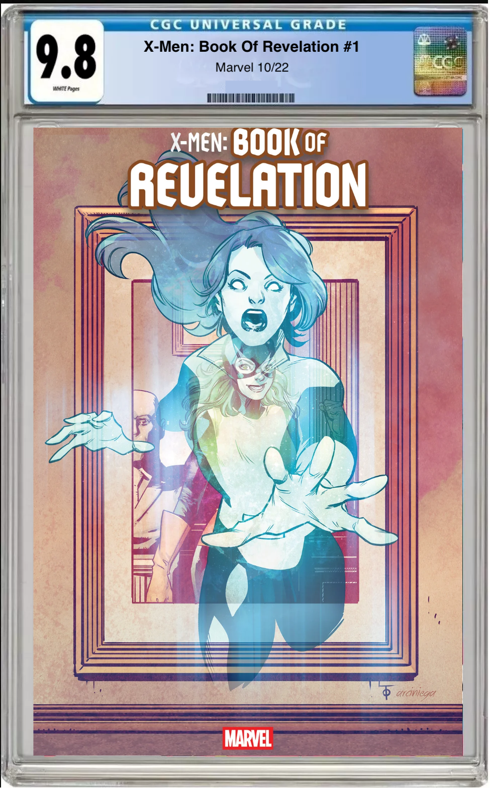 Comic book cover of X-Men: Book of Revelation #1 Marcus Revelation Cover with CGC 9.8 grading label.