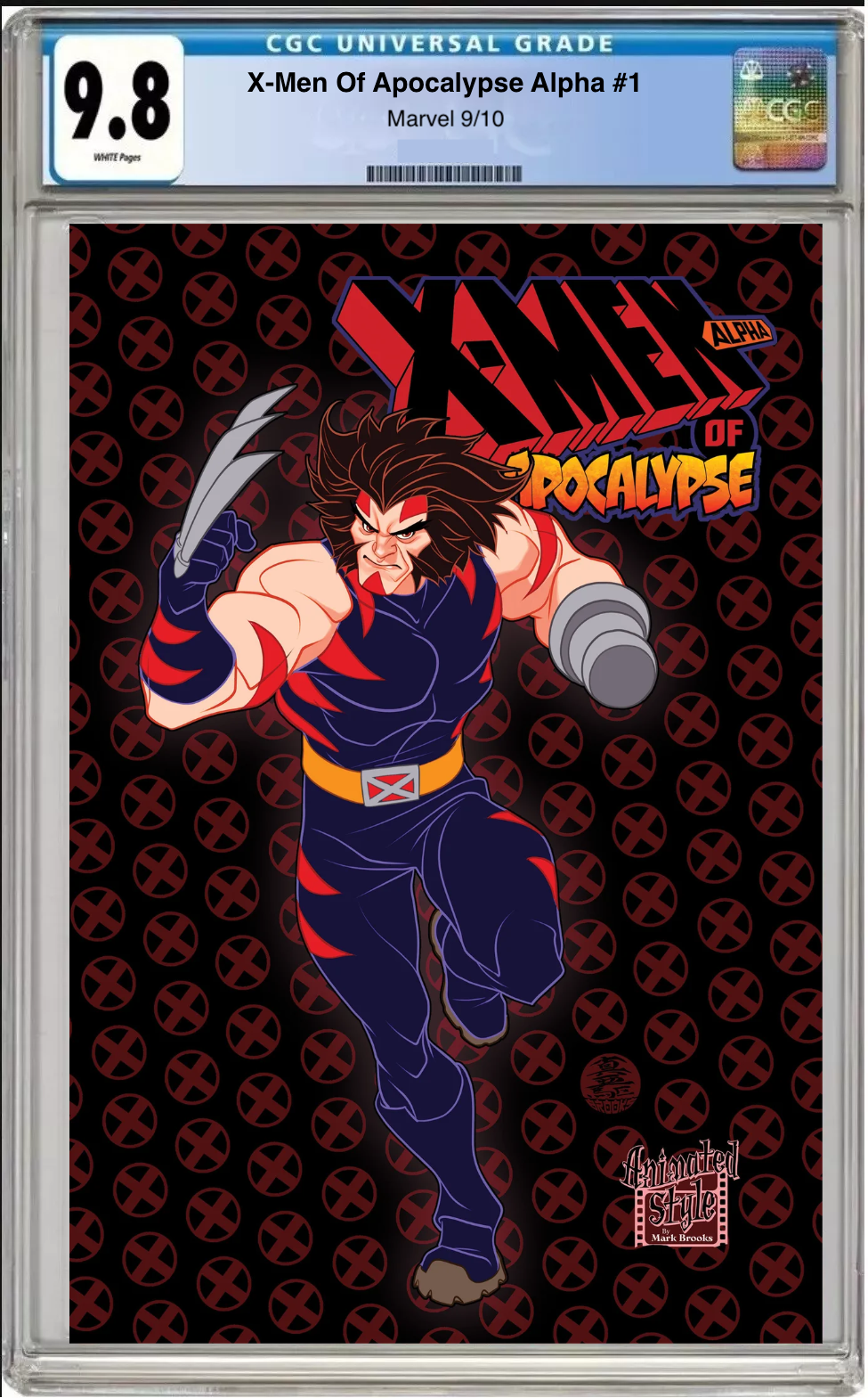 Comic book cover of X-Men of Apocalypse Alpha #1 Mark Brooks Cover with CGC grading label.