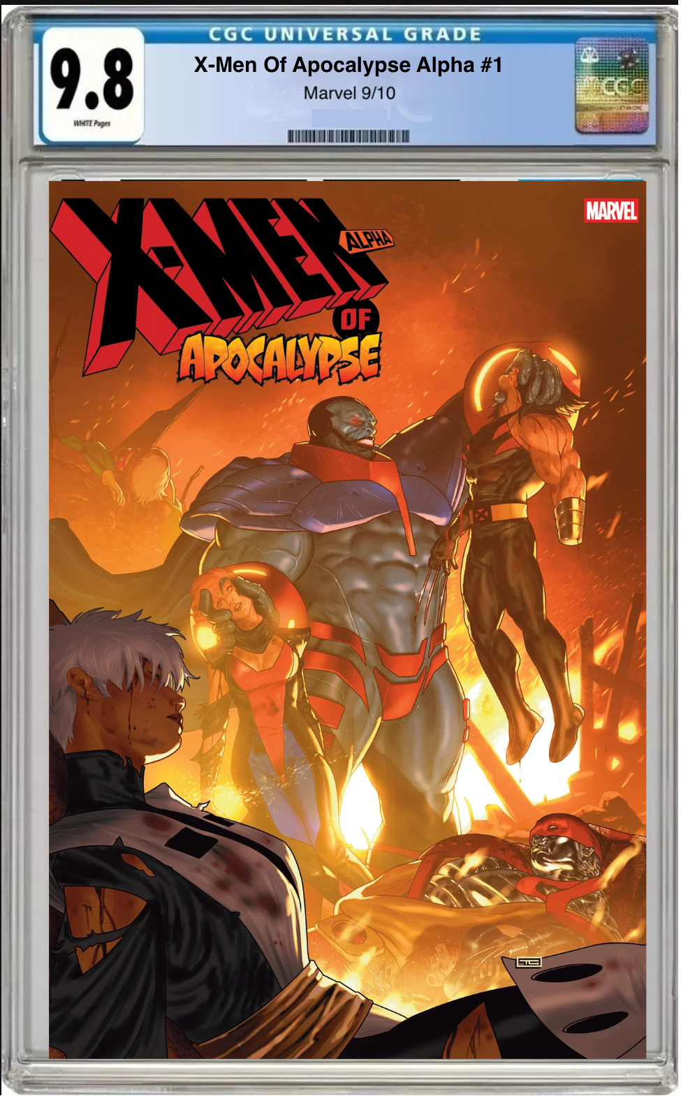 Comic book cover of X-Men of Apocalypse Alpha #1 Taurin Clarke Cover with CGC grading label.