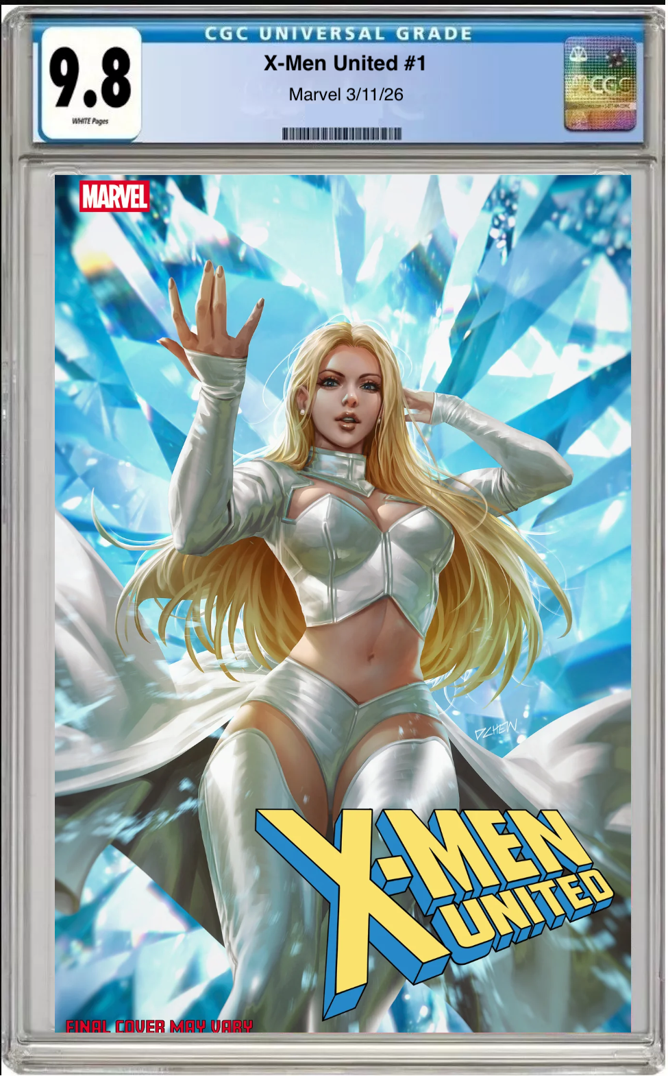 Comic book cover of X-Men: United #1 Derrick Chew Cover with CGC grading label.