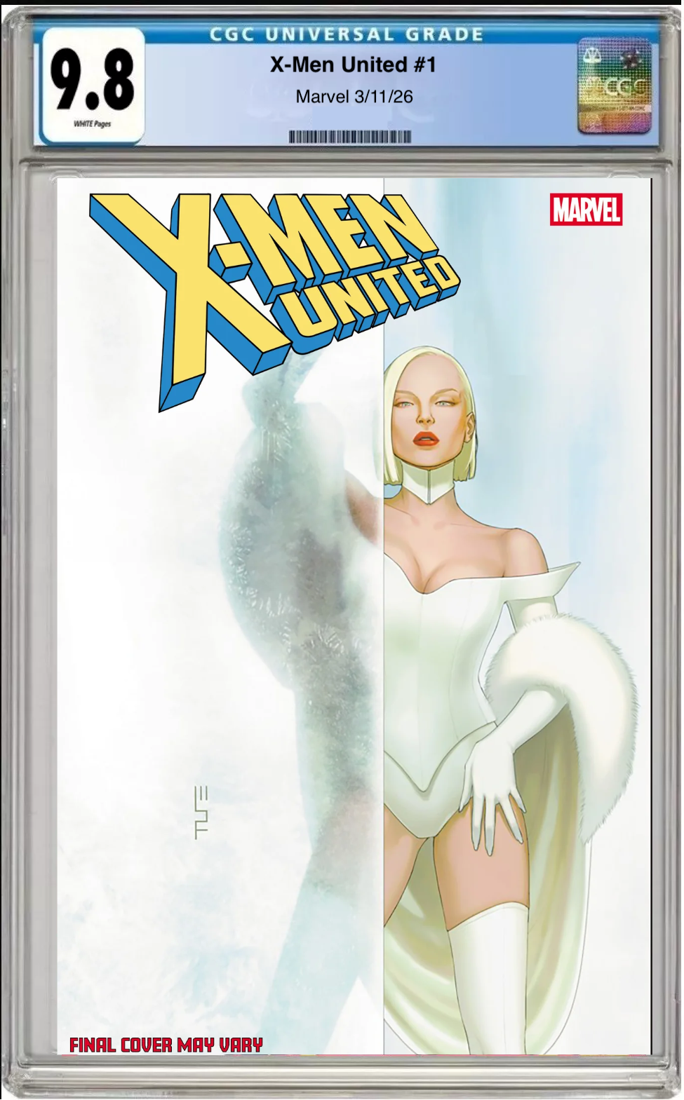 Comic book cover of X-Men: United #1 Scott Forbes Cover with CGC grading label.