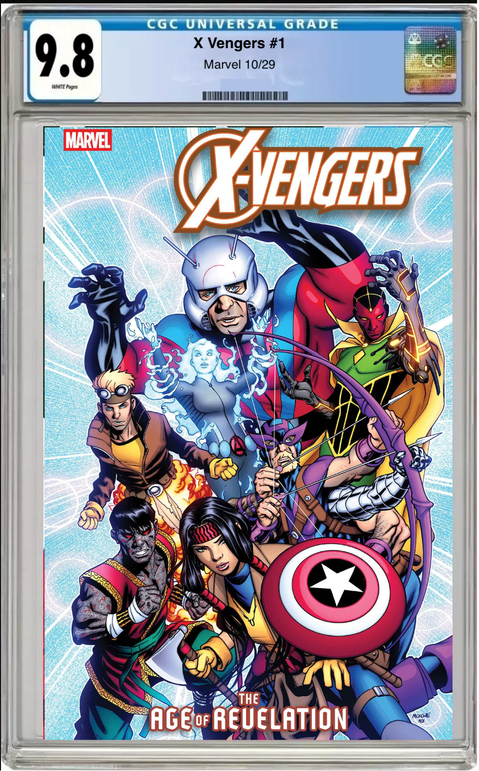 Comic book cover of X-Vengers #1 Main Cover with CGC 9.8 grading label.