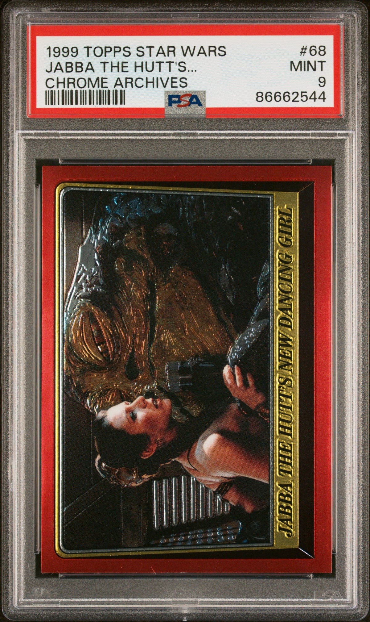 1999 TOPPS CHROME STAR WARS CHROME ARCHIVES JABBA THE HUTT&#39;S... CHROME ARCHIVES #68 - PSA 9