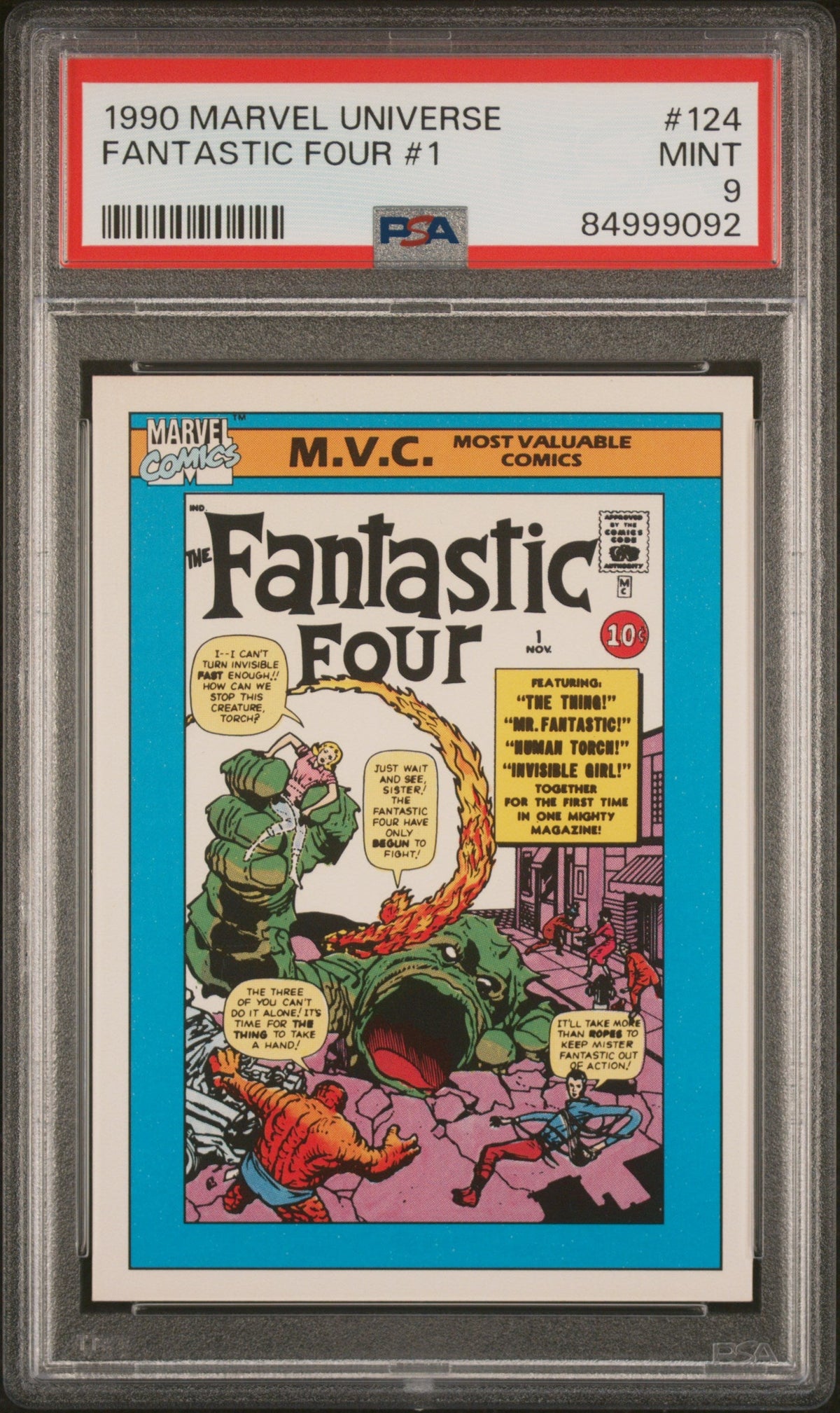 1990 MARVEL UNIVERSE FANTASTIC FOUR #1  #124 - PSA 9