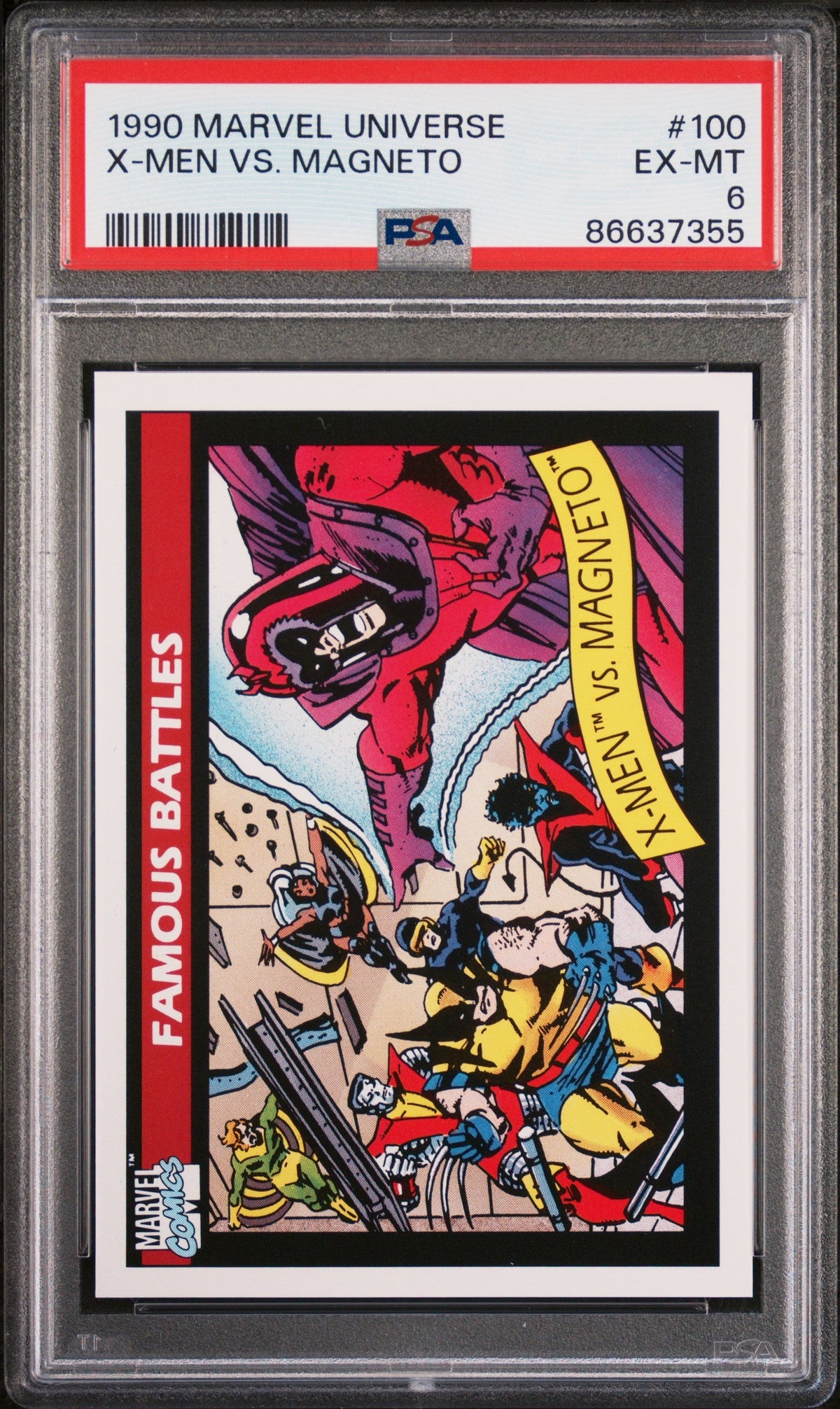 1990 MARVEL UNIVERSE X-MEN VS. MAGNETO  #100 - PSA 6
