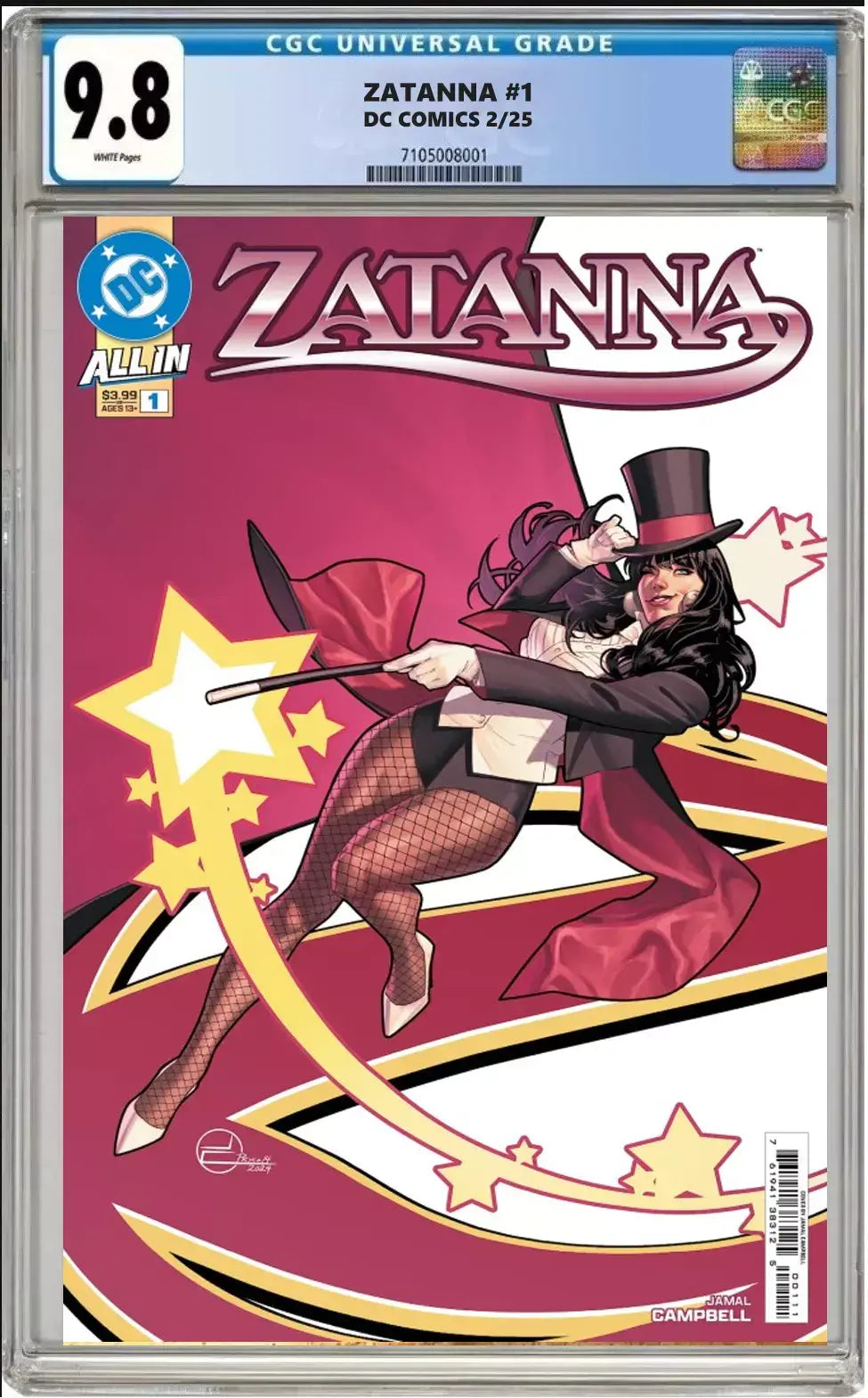 zatanna #1 cgc graded 9.8 main cover